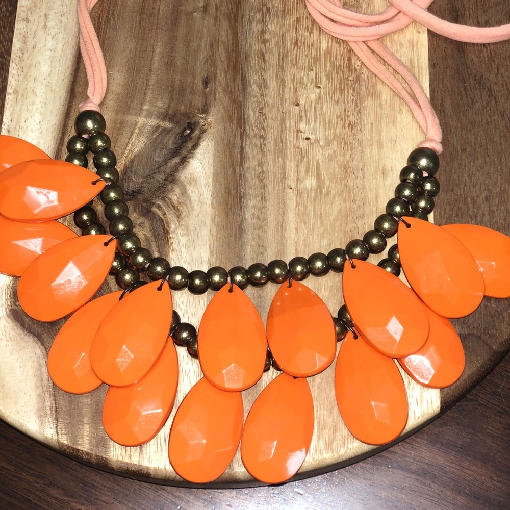 Orange statement necklace